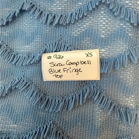 Sara Campbell Blue Fringe Tunic Top in XS